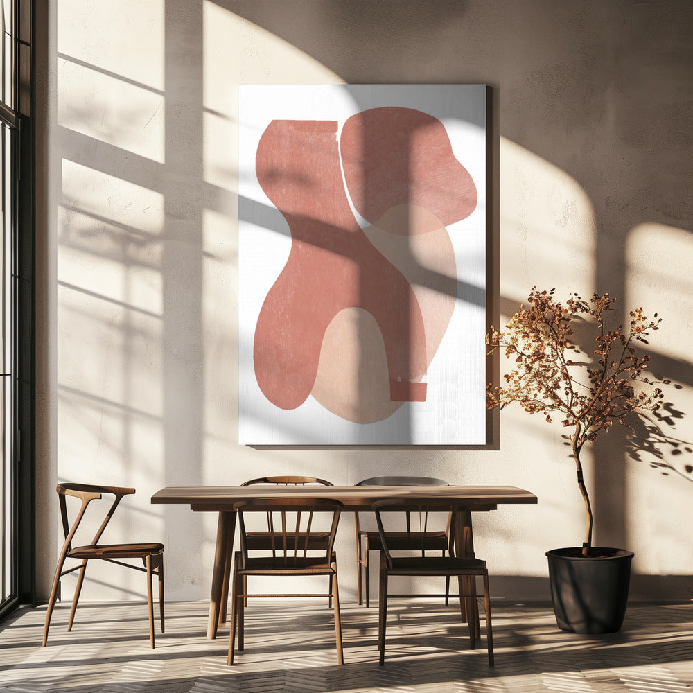 Peach Paper Cut Composition No.2 | Canvas