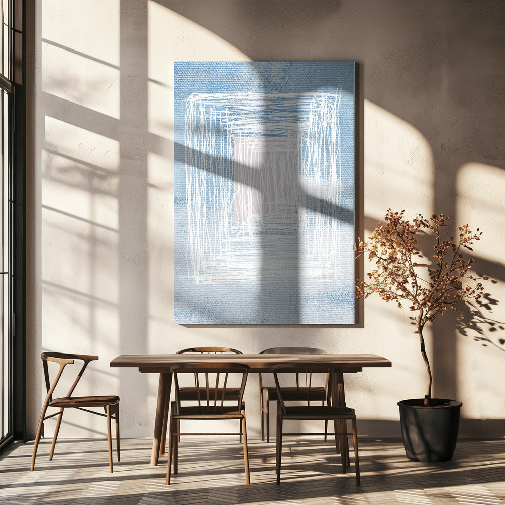 White Linear Patterns With Geometric Design | Canvas