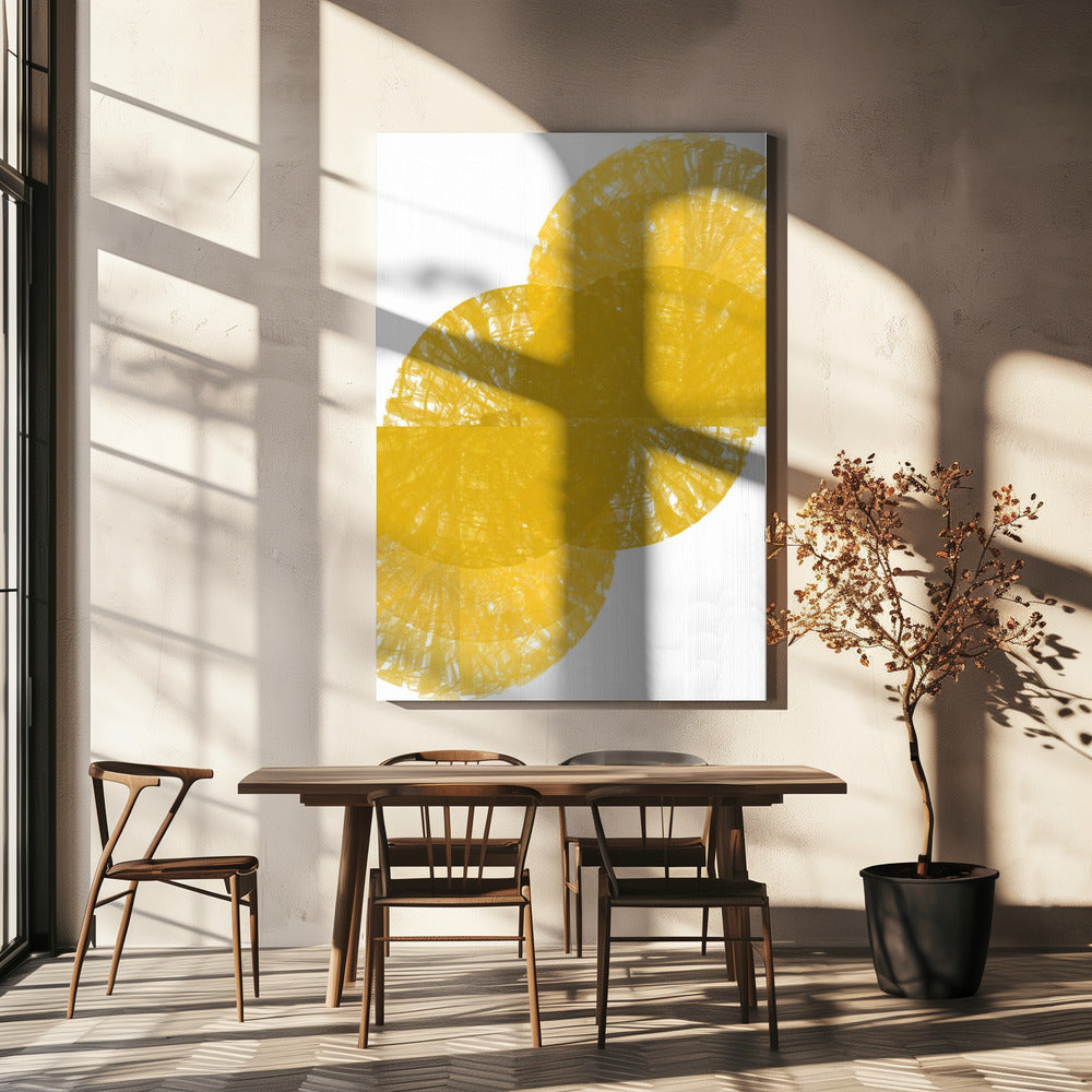 Yellow Circle Fans 1 | Canvas