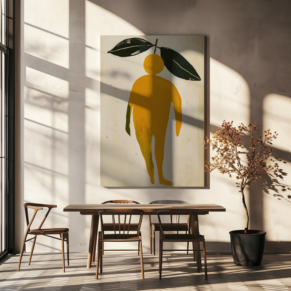 Orange Leaf Figure | Canvas