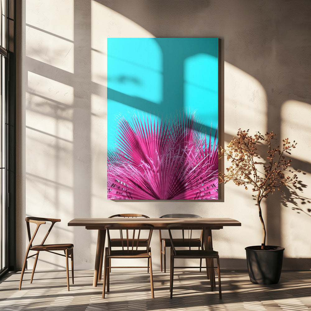 Electric Pink Palm Fronds | Canvas
