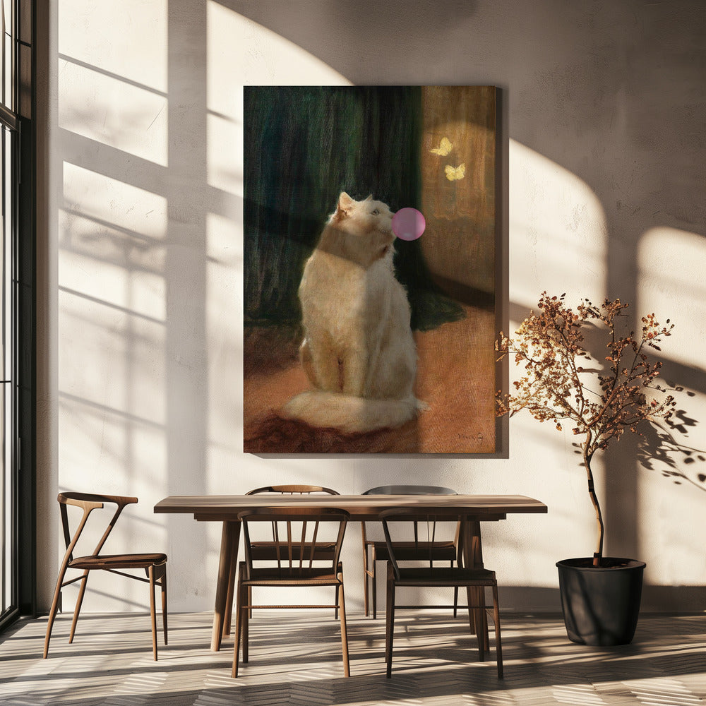 Bubble Gum and Cat | Canvas