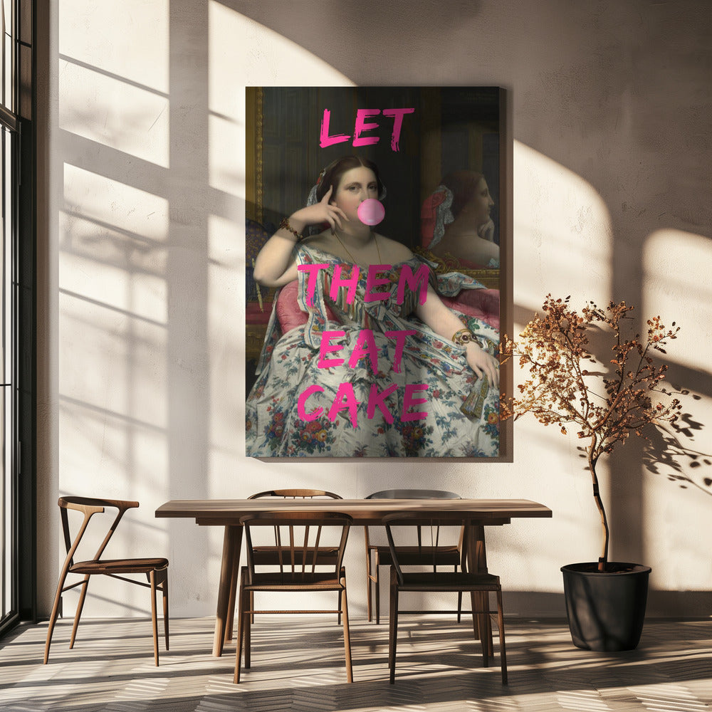 Let Them Eat Cake, Bubble Gum Vintage Portrait | Canvas