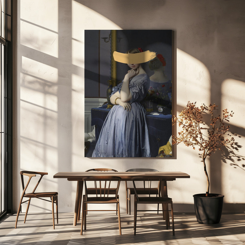 Classic Oil Painting and Yellow Splash | Canvas