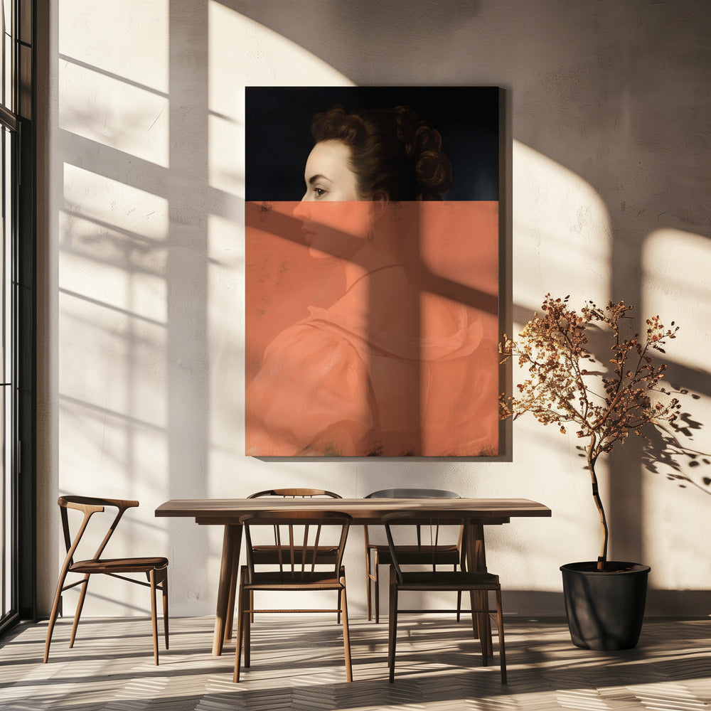 Altered Portrait of Woman Orange Modern Art | Canvas