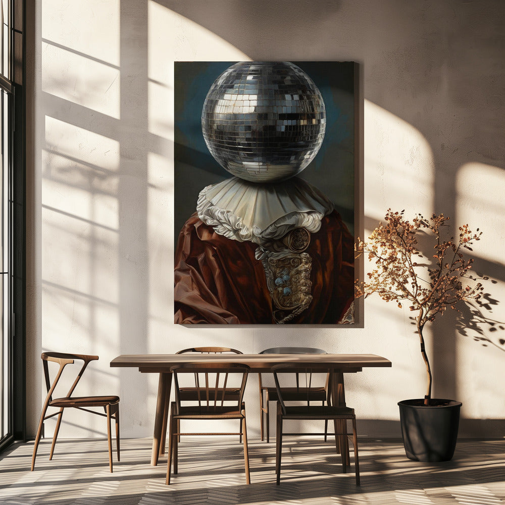 Antique Disco Ball, A Man with Disco head | Canvas