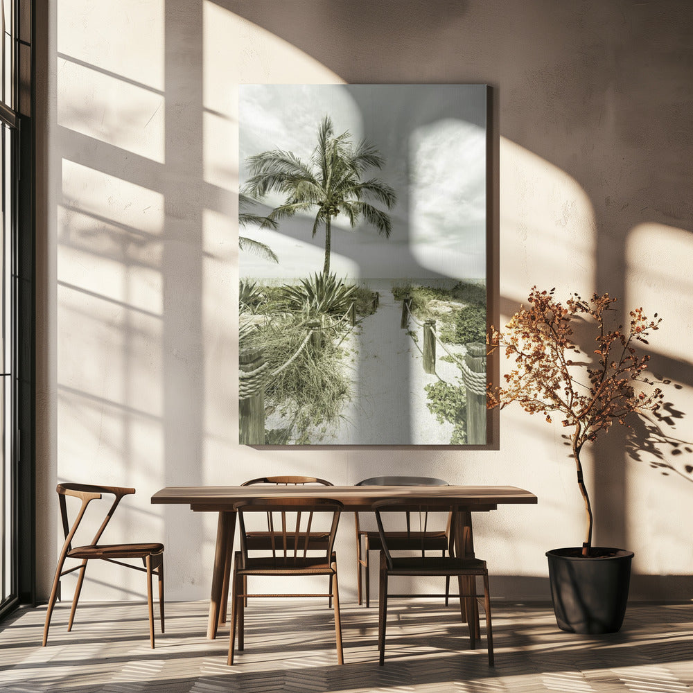 Vintage path to the beach | Canvas