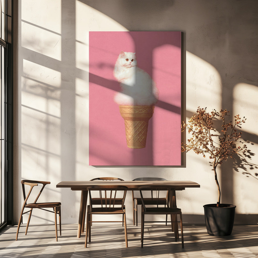 Cat Ice Cream - Pink | Canvas