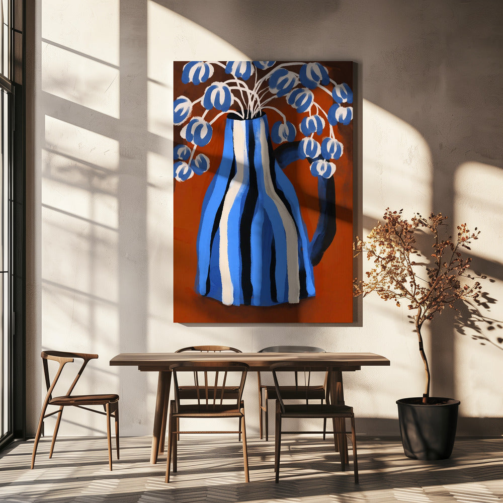 Striped Vase Blooms | Canvas