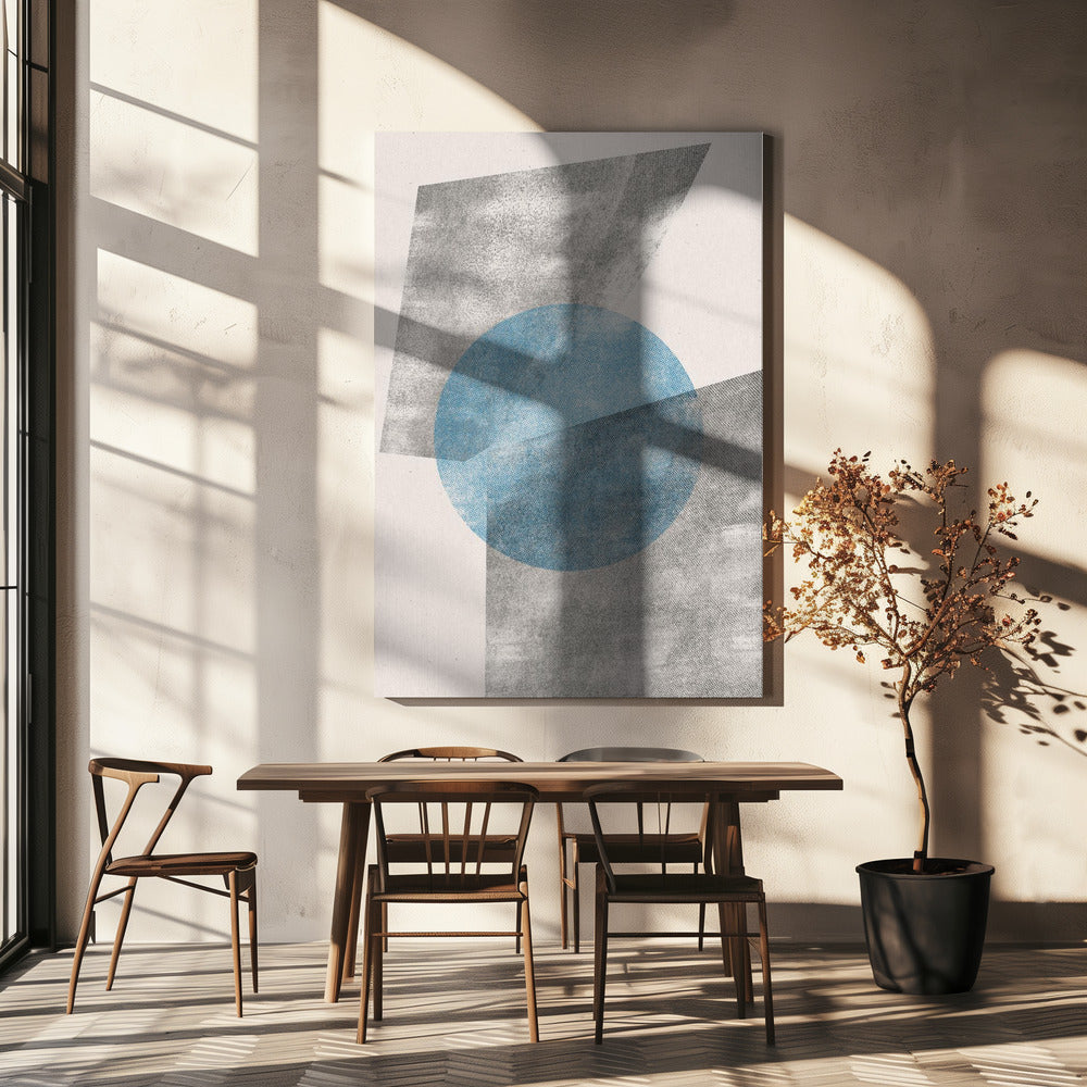 Blue Geometric Modern Object | Canvas