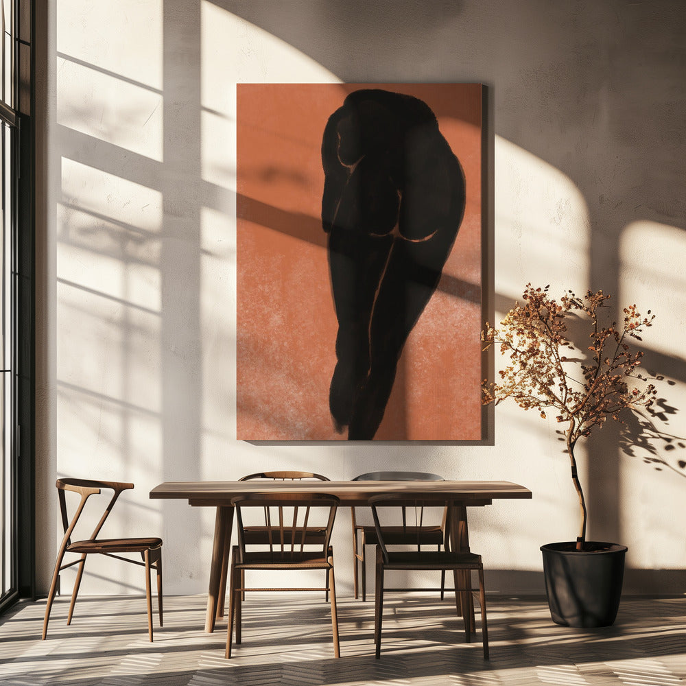 Bathing nude in black | Canvas