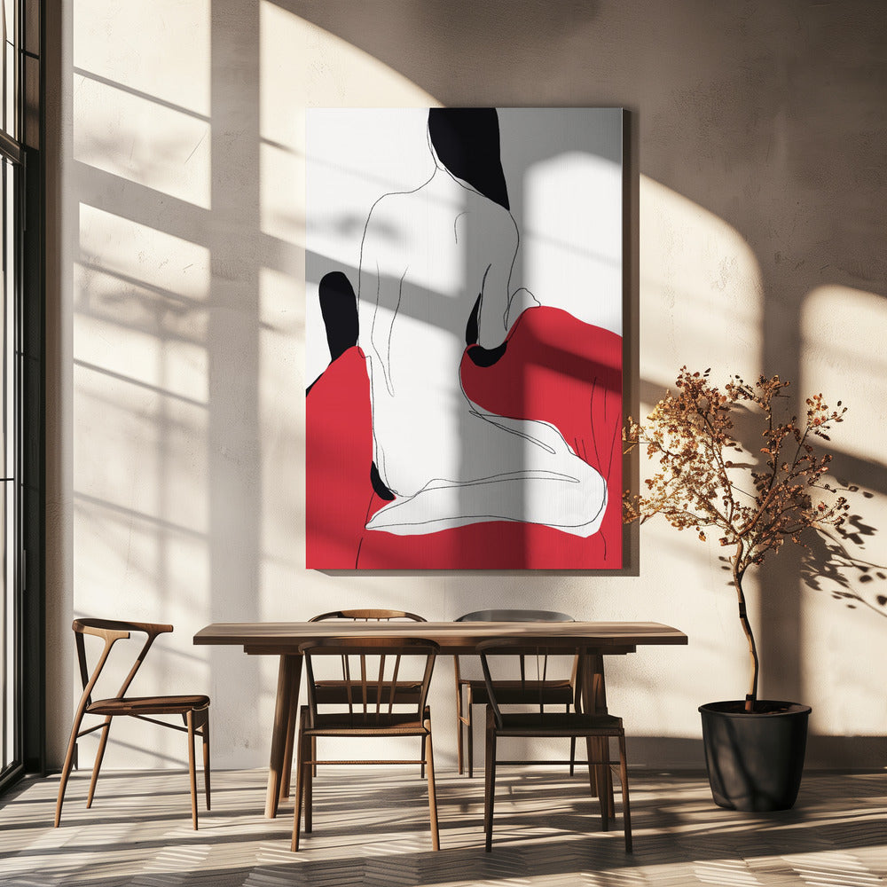 Nude Figure in a Dynamic Pose | Canvas