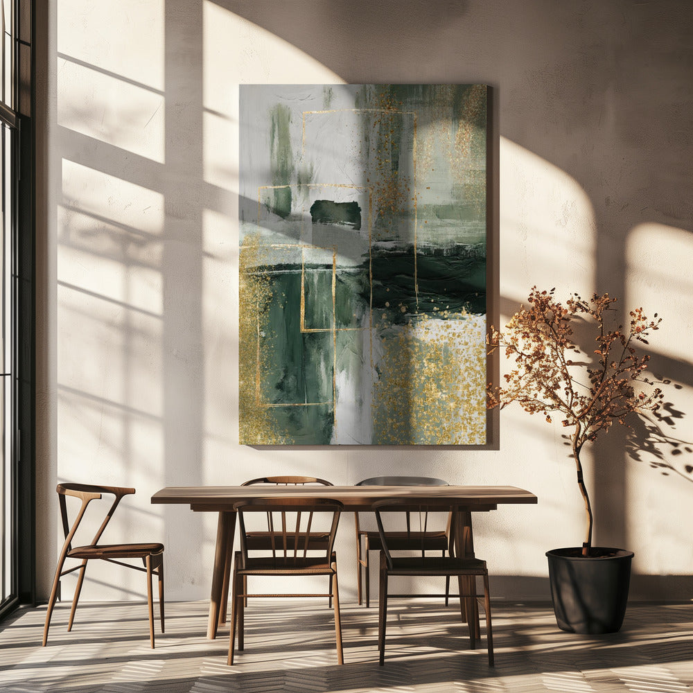Green and Gold Moment 3 | Canvas