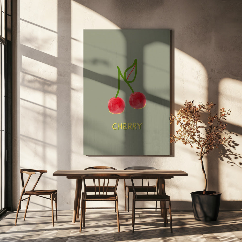Cherry in Green | Canvas