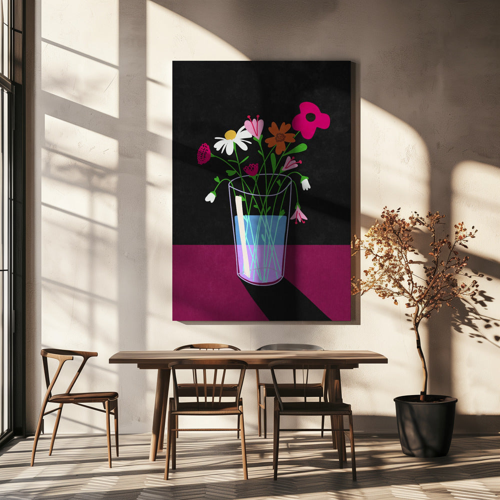 Flowers glow in the dark | Canvas