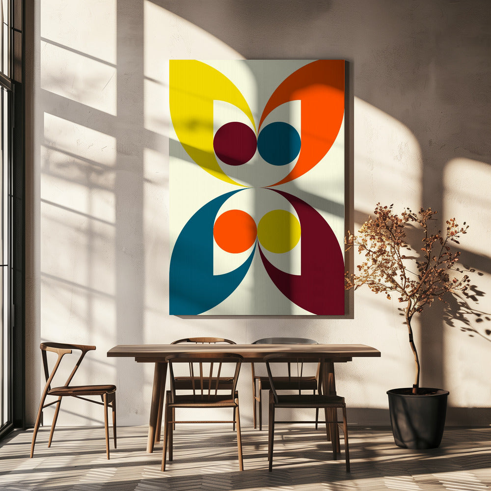 Colorful Symmetric Shapes and Circles | Canvas