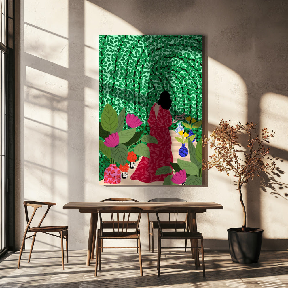 Girl At Her Garden | Canvas