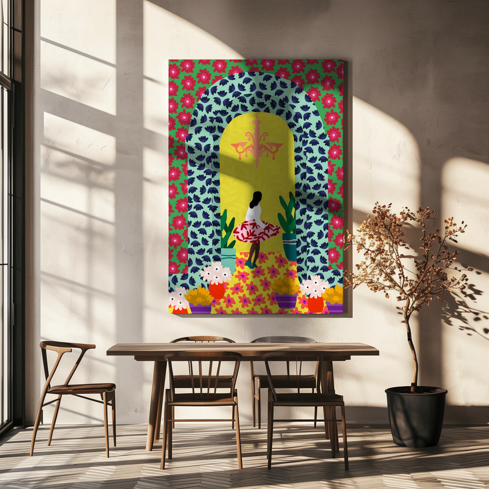 Floral Portal Girl | Canvas