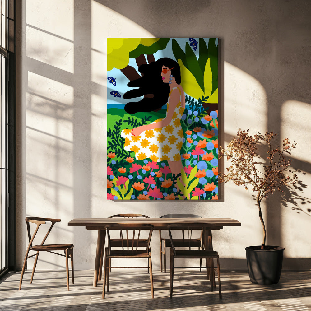Floral Summer Girl | Canvas