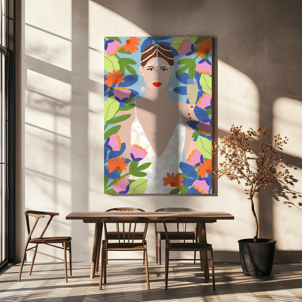 Summer Queen in Flowers | Canvas