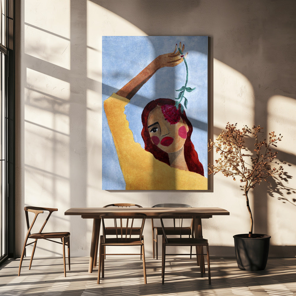 Magda with flower | Canvas