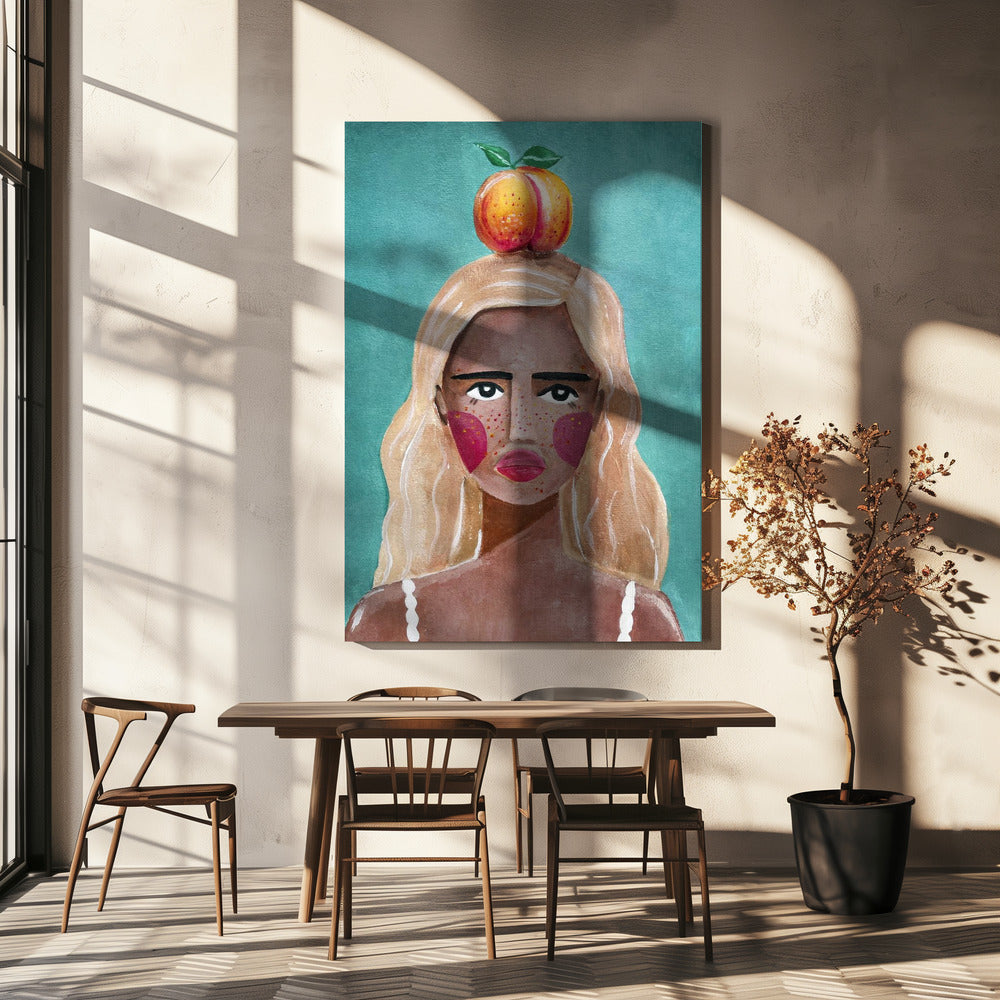Woman With Peach | Canvas