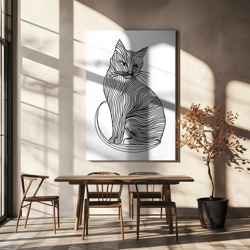 Lines art Cat | Canvas
