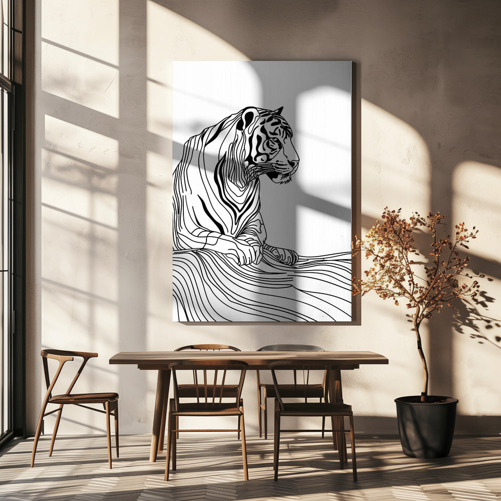 Lines art Tiger | Canvas