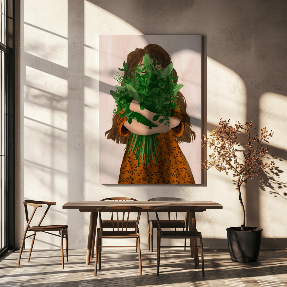 Girl with posy | Canvas