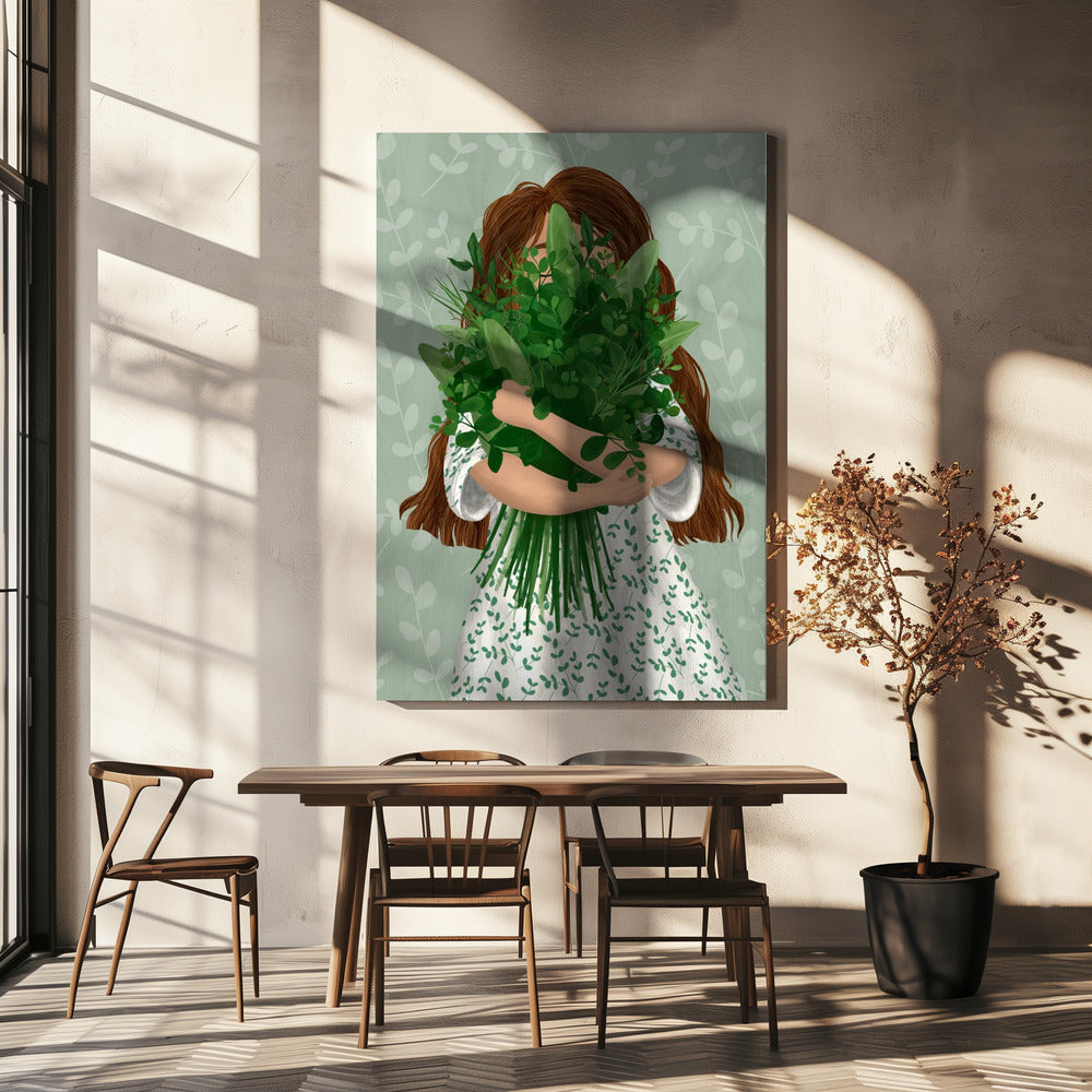 Girl with posy | Canvas