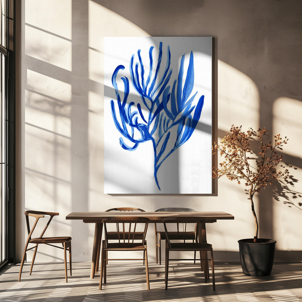 Blue Aquatic Plant Poster 4 | Canvas