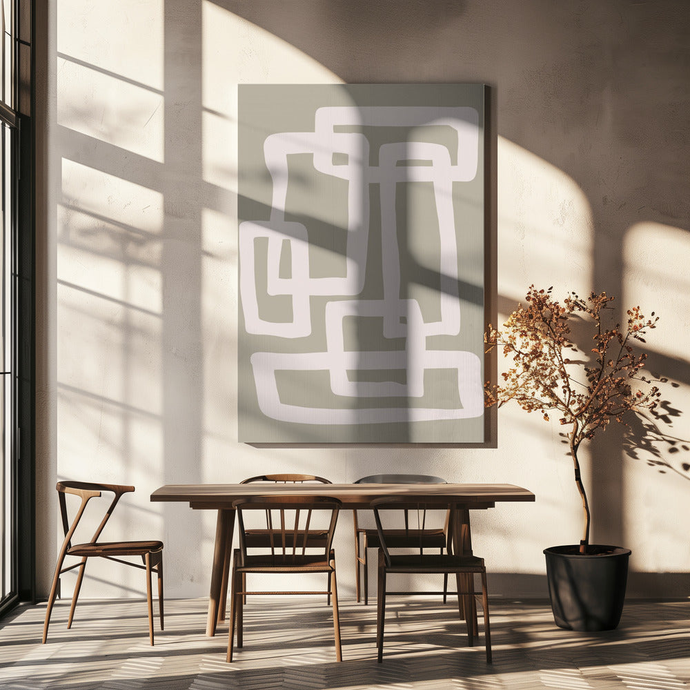 Sage Green Abstract Shapes | Canvas