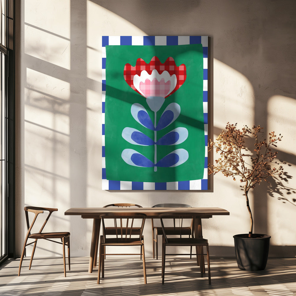 Floral Design with Bold Geometric Shapes | Canvas