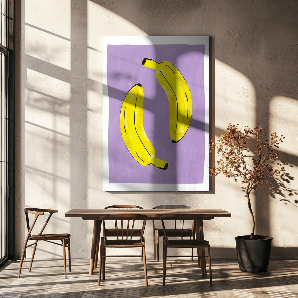 Two Vibrant Yellow Bananas | Canvas