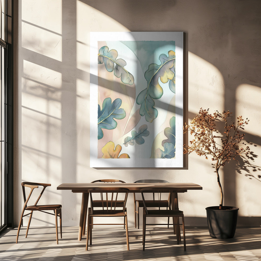 Watercolor Oak Leafs | Canvas