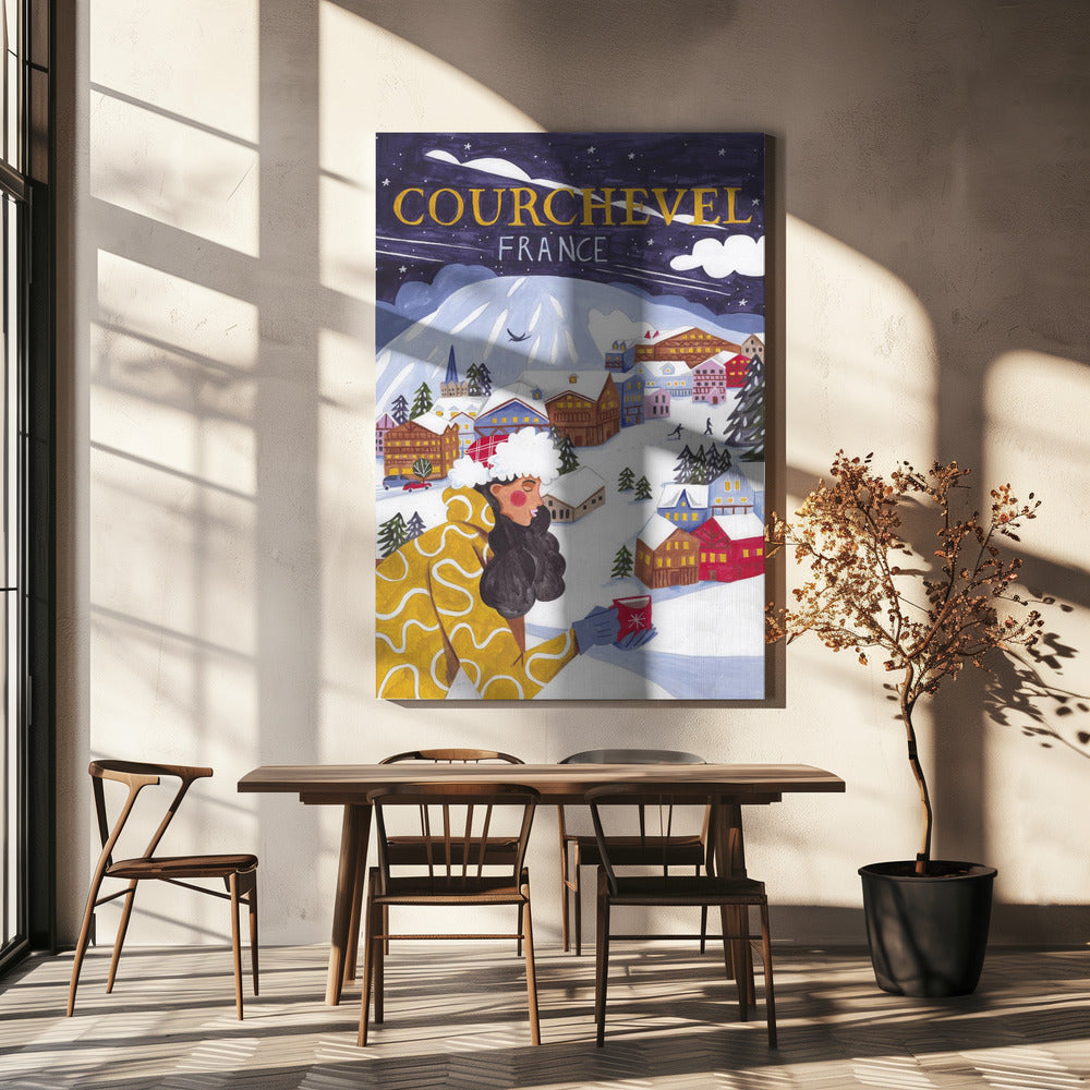 Travel Poster woman in France, Courchevel | Canvas