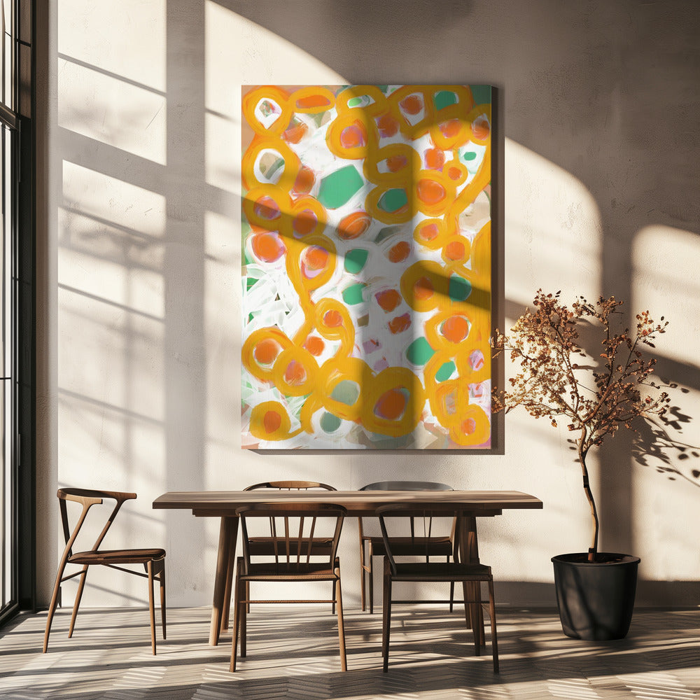 Orange and Green Circles | Canvas