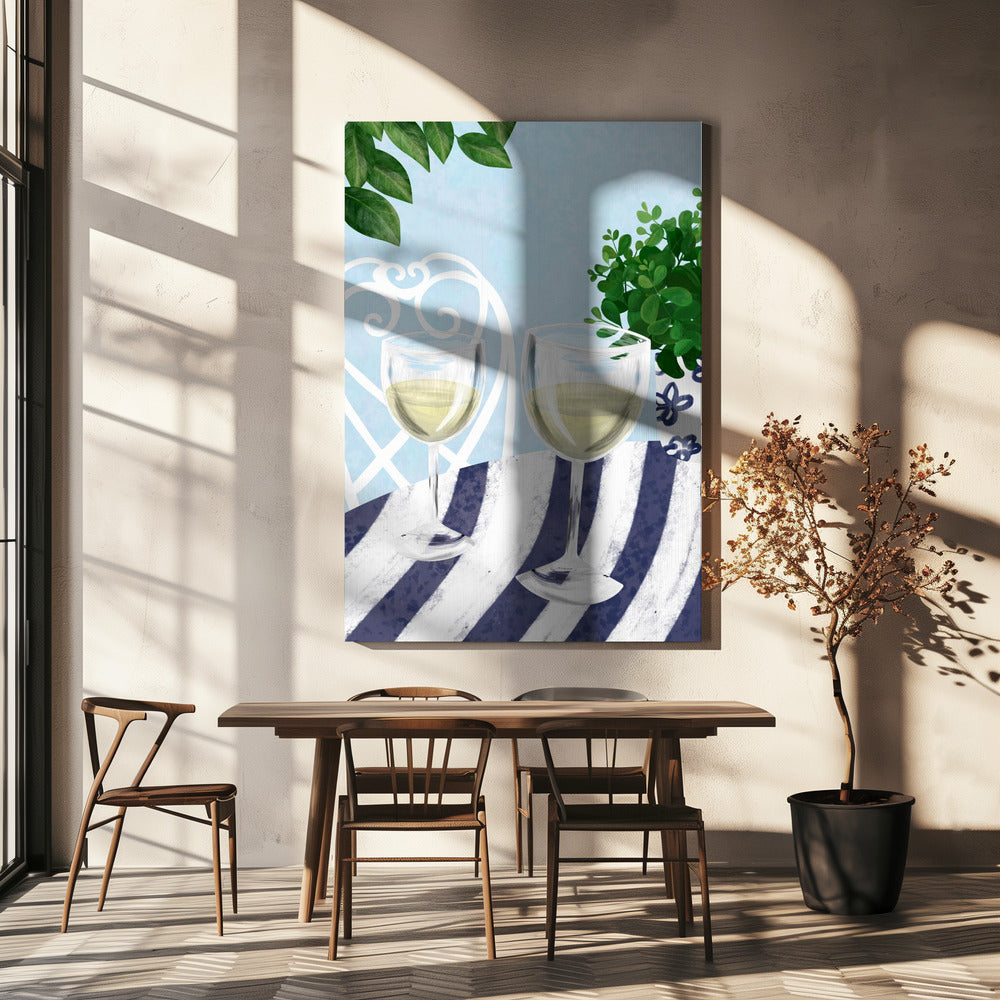 White wine under the tree | Canvas