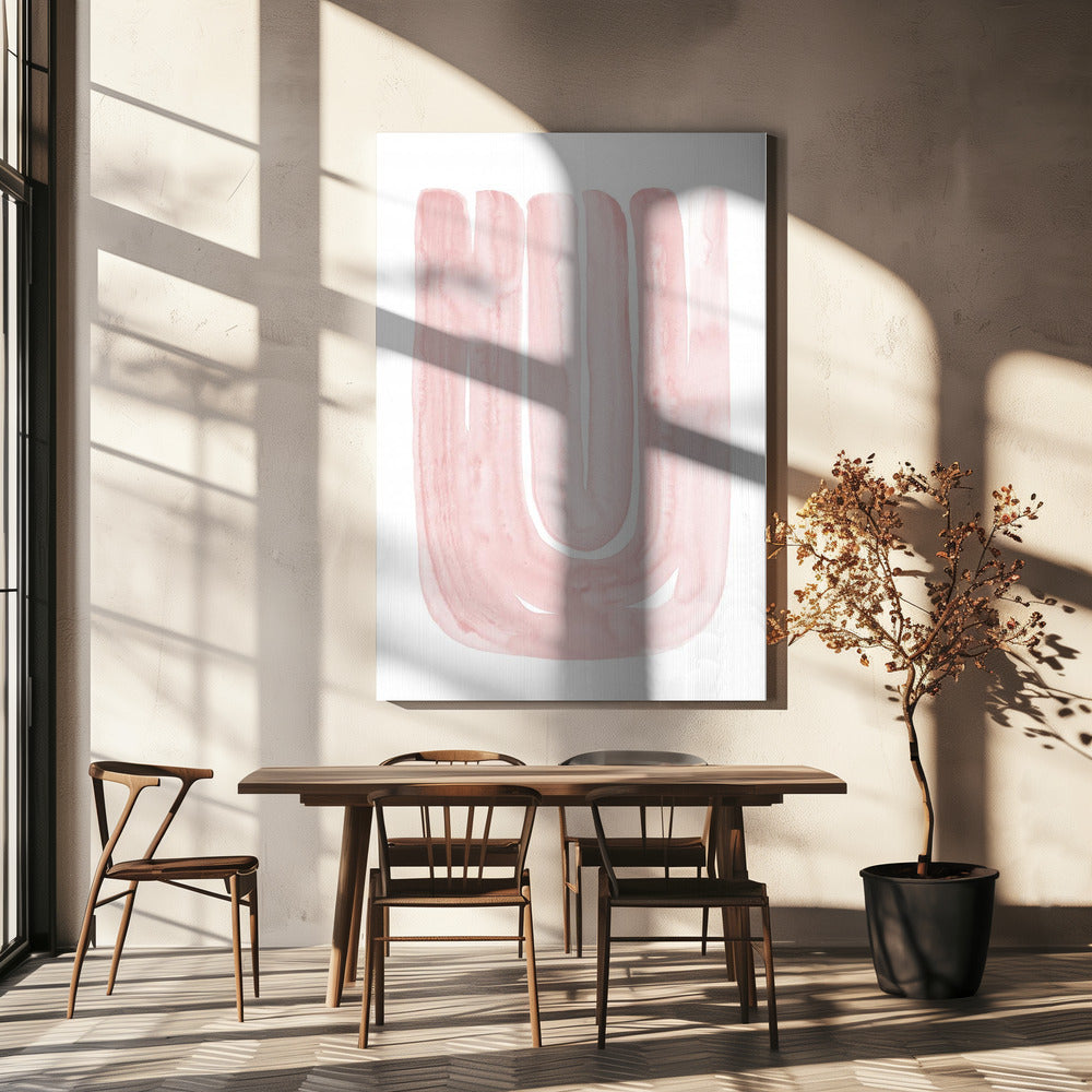 Abstract Blush Curves | Canvas