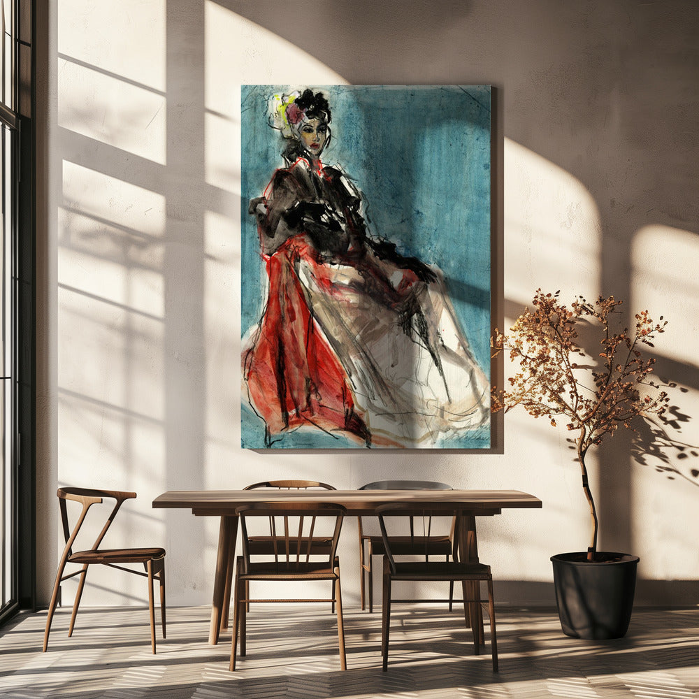 Elegant Pose of Woman Portrait | Canvas