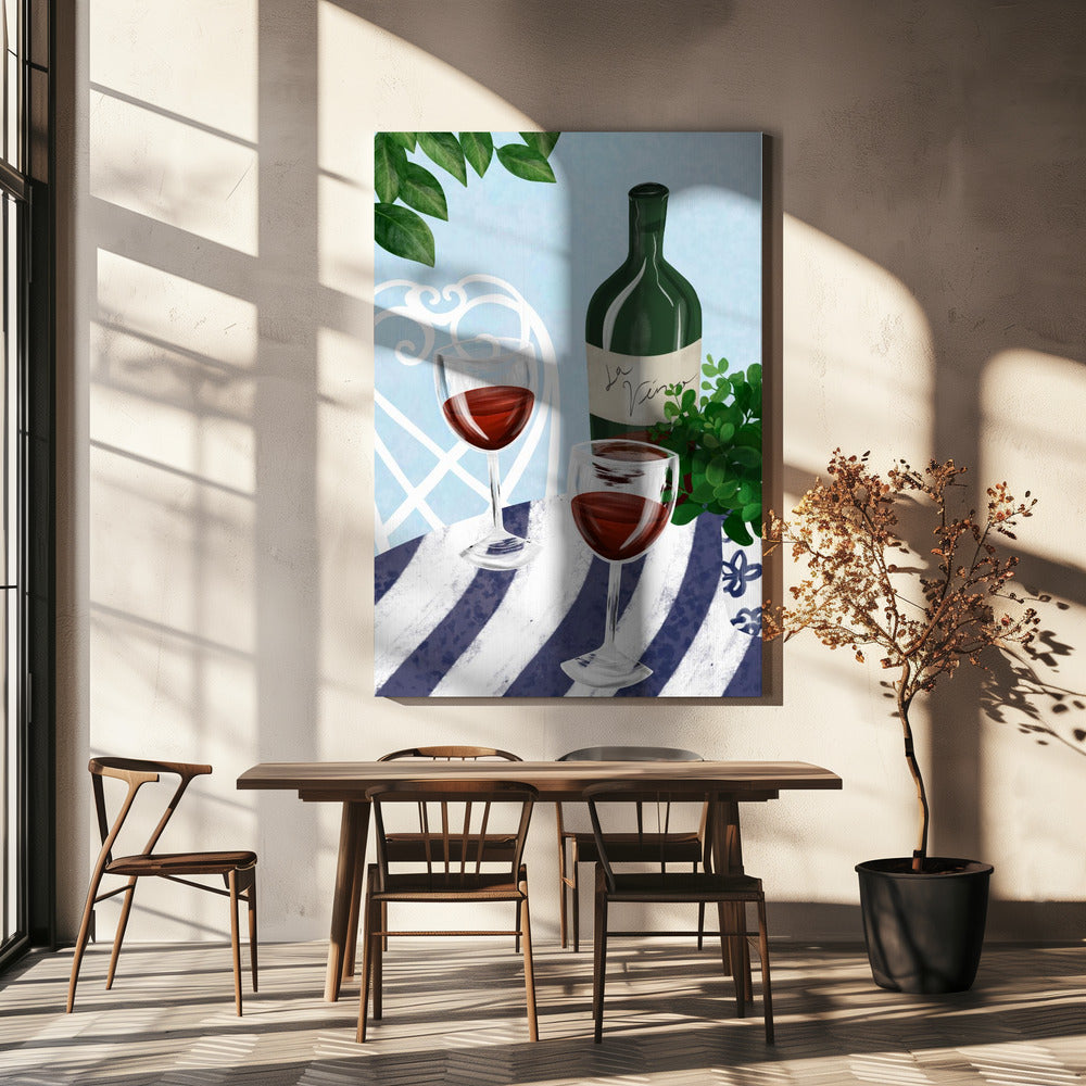 Red wine under the tree | Canvas