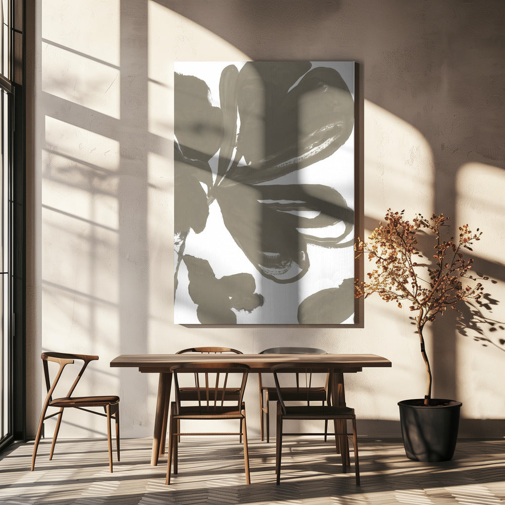 Giant Taupe Floral 1 | Canvas