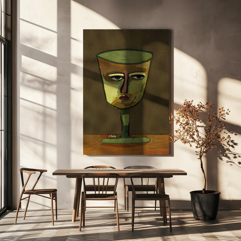 Wine Glass LADY brown | Canvas