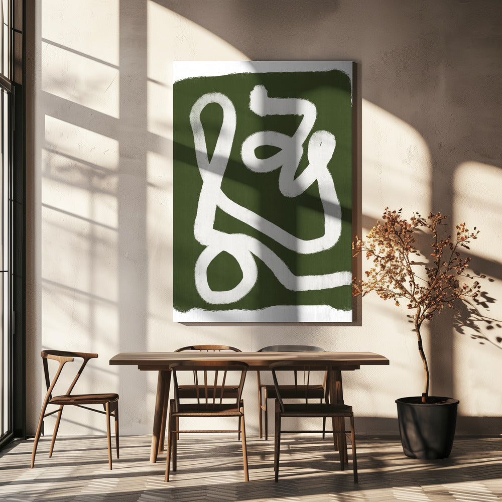 Abstract Green Lines 2 | Canvas