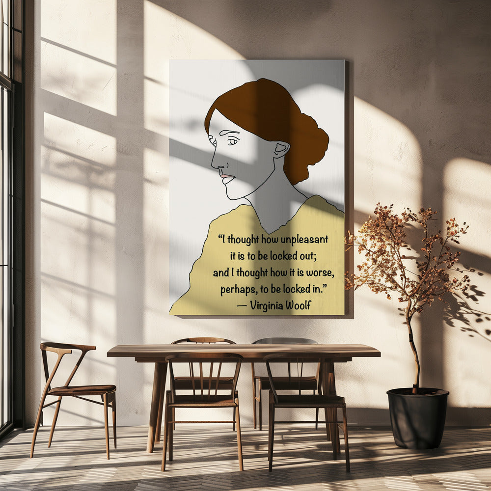 Virginia Woolf Art Yellow | Canvas
