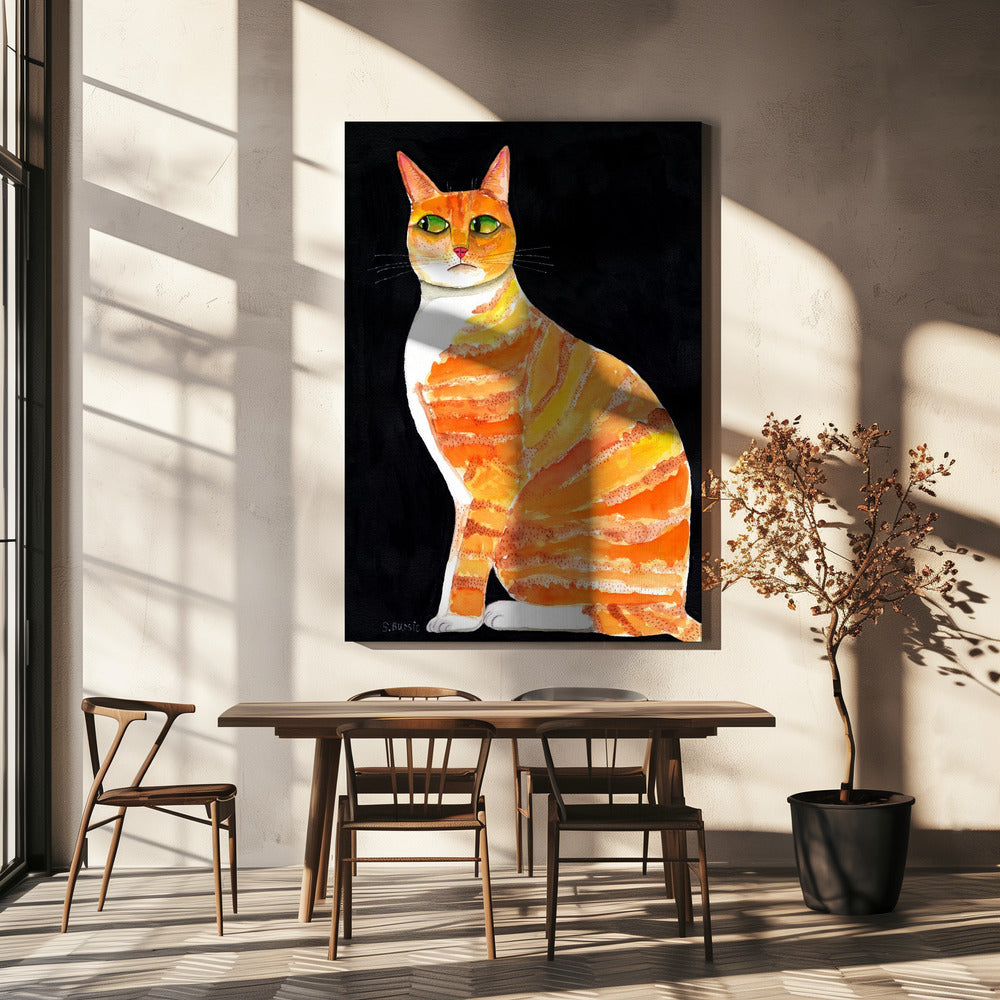 Orange Cat Side Eyes | Canvas