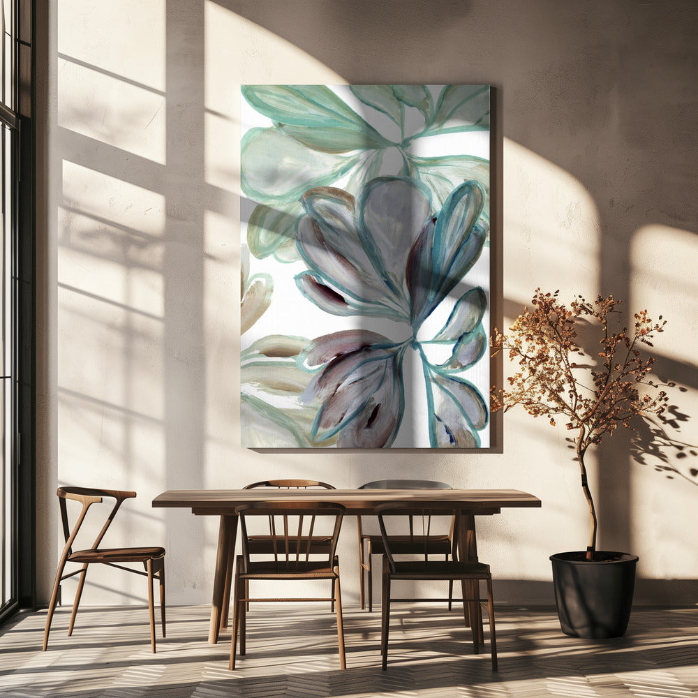 Aqua Floral 1 | Canvas