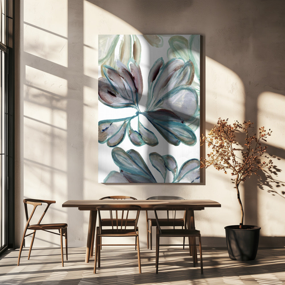 Aqua Floral 2 | Canvas