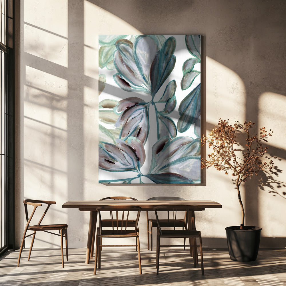Aqua Floral 3 | Canvas