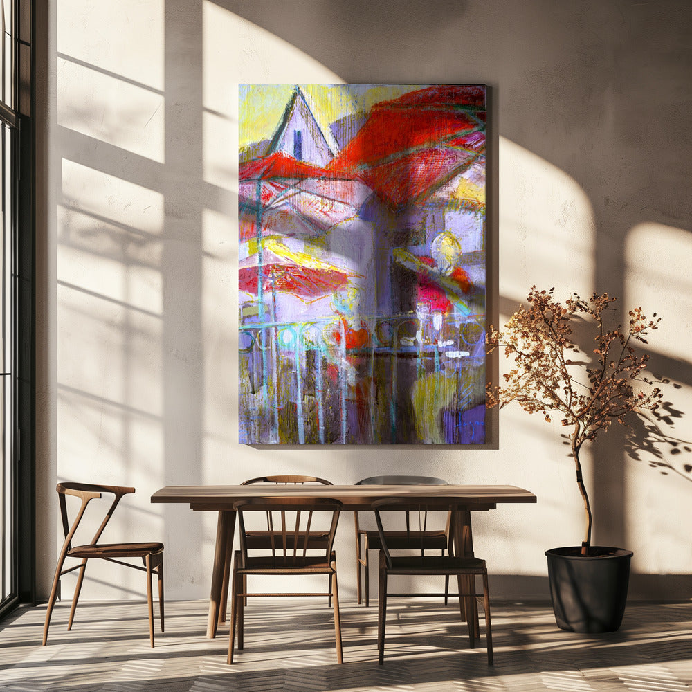 Red Umbrellas | Canvas